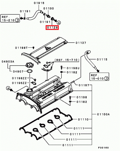 1057A033 Joint soupape PCV réaspiration vapeurs huile moteur E4-9