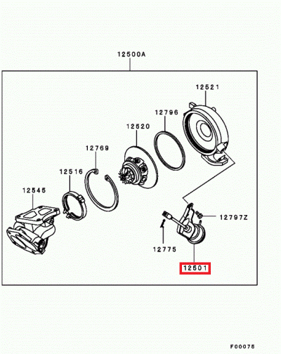 MN153089 Wastegate clapet décharge turbo E7 8