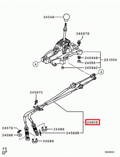 2460A103 Jeu de câbles sélection commande boite à vitesses BV5 E10