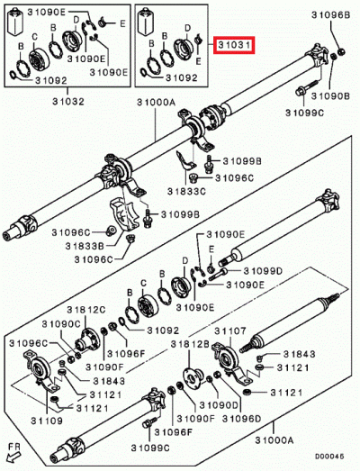 3405A013 Kit soufflet jonction arrière arbre de transmission E10
