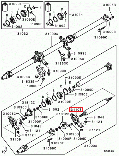 3450A026 Palier avant, arbre de transmission E10