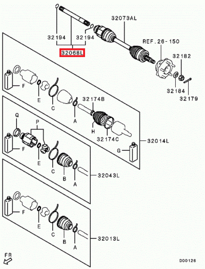 3815A209 Barreau transmission gauche long E10