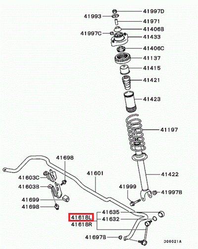 4056A027 Biellette barre stabilisatrice arrière gauche ARG E4-9