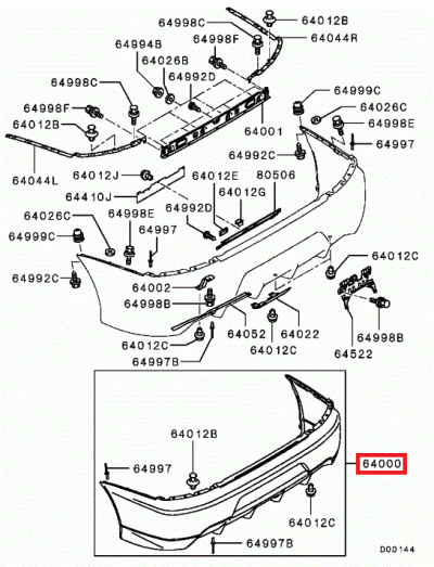 6410A650 Pare choc arrière E9 GSR