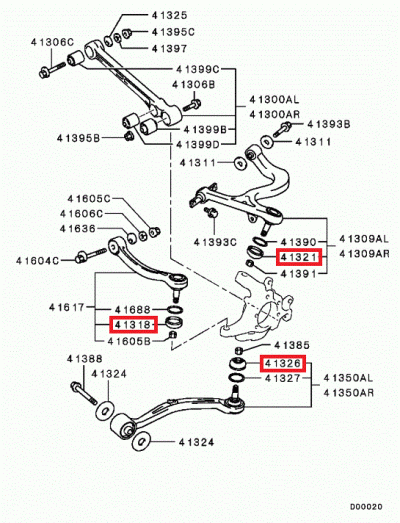 MB808555 Soufflet rotule bras suspension arrière E4-9