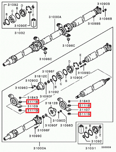MB837586 Isolant palier arbre de transmission E4-9