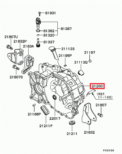MD749639 Carter boite à vitesses côté embrayage BV5 E4-9