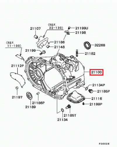 MD749981 Carter boite à vitesses côté pignonnerie BV5 E4-9