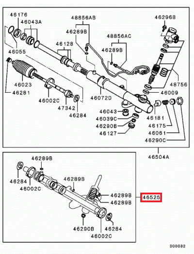 MN101887 Kit joints crémaillère direction E7-9