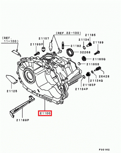 MN132390 Carter boite à vitesses côté pignonnerie BV6 E8 MR 9