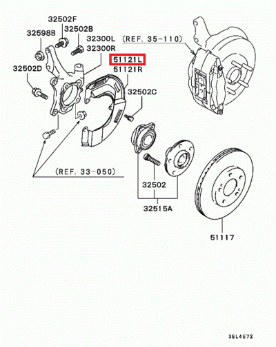 MR289602 Flasque protection disque frein avant gauche AVG E4-6