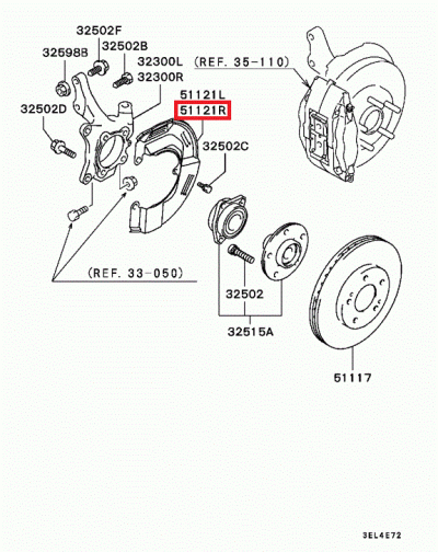 MR289603 Flasque protection disque frein avant droit AVD E4-6
