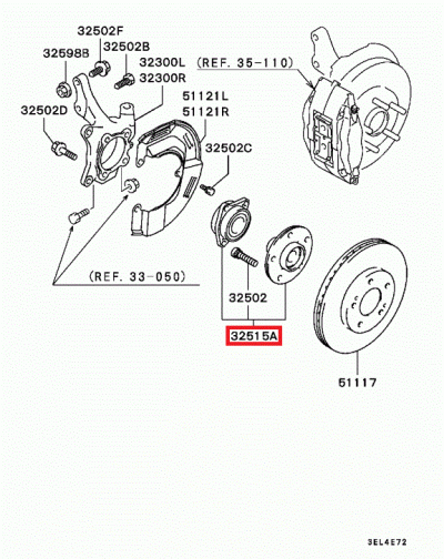 MR334386 Ensemble moyeu roulement roue avant E4-6