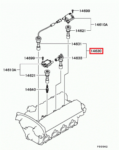 MD343245 Jeu câbles allumage E4-8