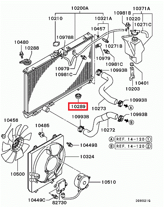 MB356979 Silentbloc support inférieur radiateur E7-10