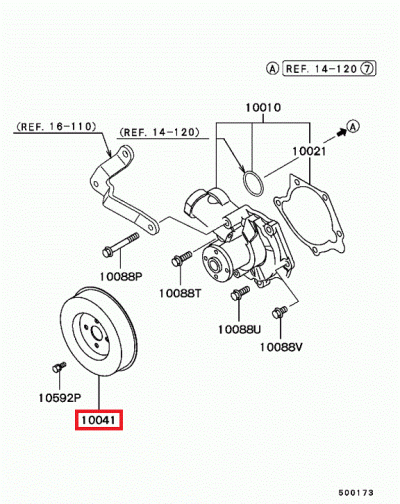 MN143303 Poulie de pompe à eau E8-9