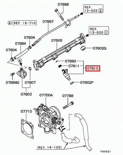 MN153193 Injecteur carburant E8 9