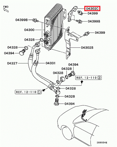 MN180106 Support radiateur huile moteur E8 MR 9