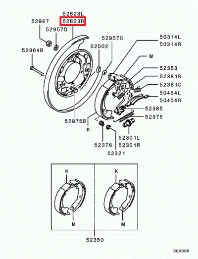 MR307334 Flasque protection disque frein arrière droit ARD E4-9