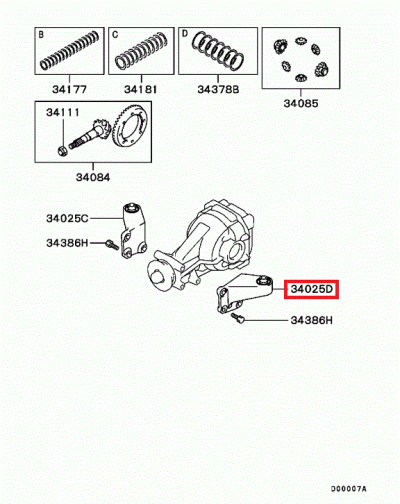 MR369381 Support latéral gauche différentiel arrière E5-9 RS
