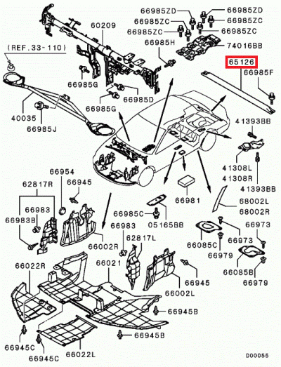MR412407 Barre renfort alu coffre arrière E7-9 RS