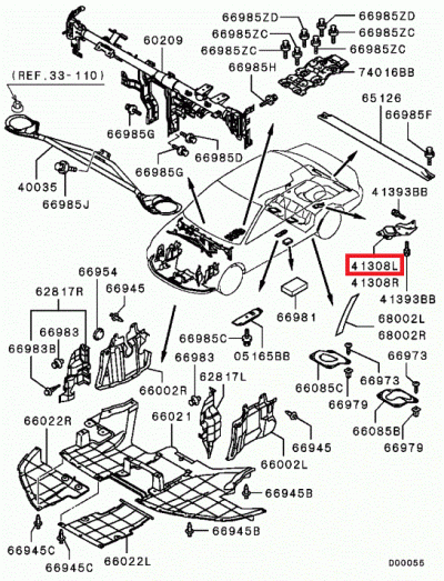 MR414359 Support gauche triangle supérieur arrière suspension E5-9