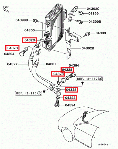MR464563 Joint cuivre raccord radiateur huile moteur E4-10