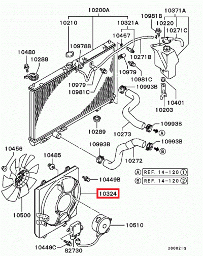MR464618 Support ventilateur refroidissement E7-9
