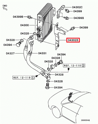 MR464631 Support radiateur huile moteur E7-9