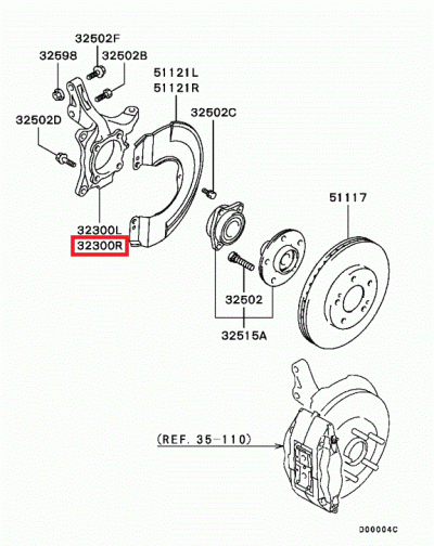 MR554422 Porte moyeu avant droit AVD E7-9
