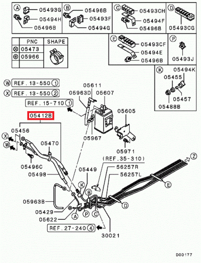MR571314 Tuyau haute pression carburant entrée rail injection E7-9