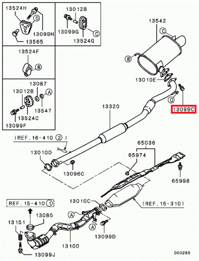 MU000444 Vis M10x38 silencieux échappement E7-9