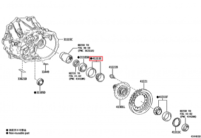 90366-50197 Roulement autobloquant avant (partie avant) GR Yaris (41311E)