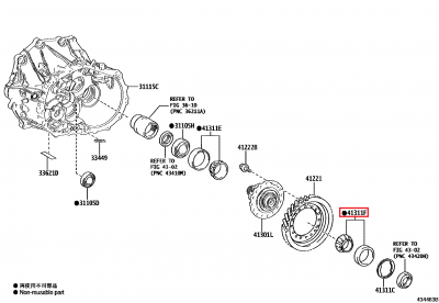 90366-55104 Roulement autobloquant avant (partie arrière) GR Yaris (41311F)