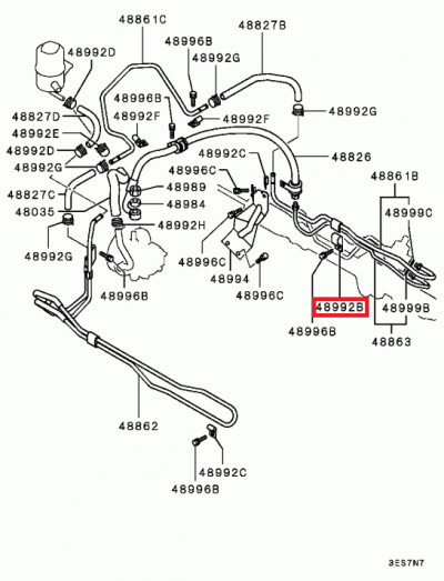 MB315254 Fixation durite direction E4-6
