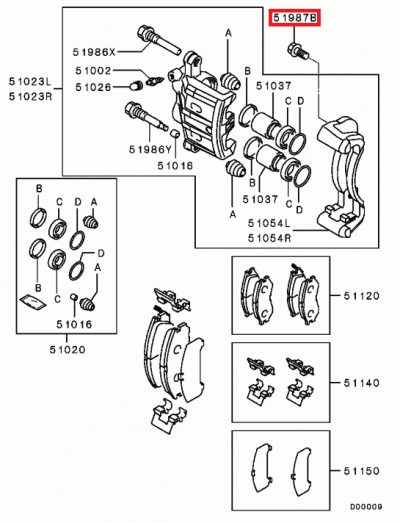 MR205902 Vis M12x25,5 fixation étrier frein avant 'terre' E4-9