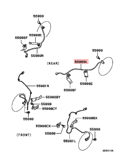 MR493455 Capteur ABS vitesse roue arrière gauche E7-9