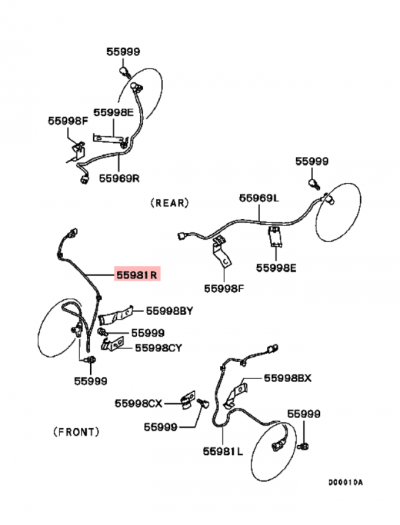 MR569148 Capteur ABS vitesse roue avant droite E7-9