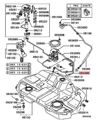 MR573021 Tuyau pompe à essence E7-9