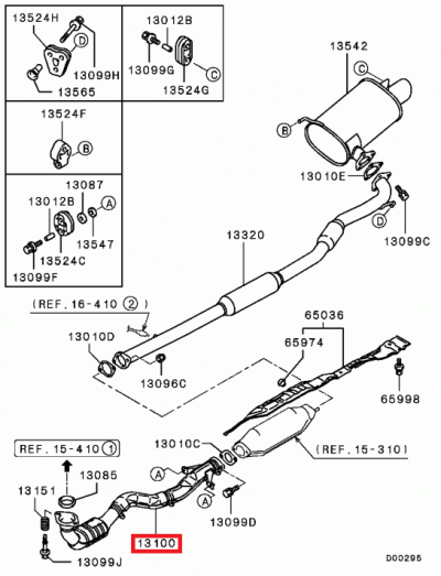 1570A251 Pipe échappement avant pré catalyseur E9