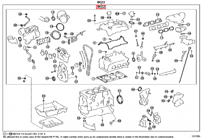04112-18012 Kit de joints haut moteur GR Yaris GEN1 (04112)