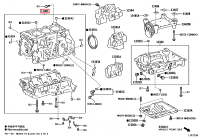 11410-19027 Bloc moteur nu GR Yaris GEN1 GEN2 (11401)