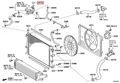 16475-28140 Bouchon bocal expansion liquide refroidissement GR Yaris (16475A)