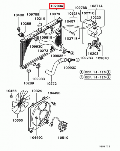 MR373963 Radiateur refroidissement non OEM E4-6