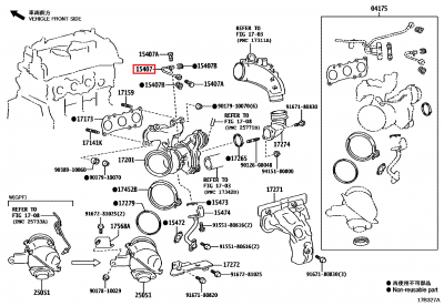 15407-18010 Tuyau arrivée huile turbo GR Yaris (15407)