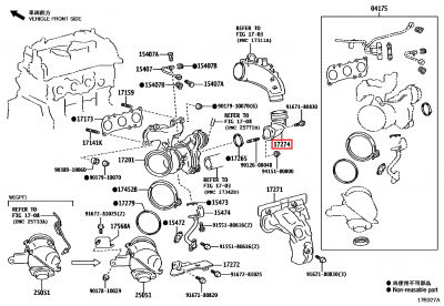 17274-18010 Coude entrée admission turbocompresseur GR Yaris (17274)