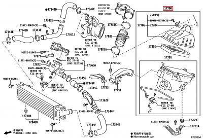 17700-18050 Boite à air complète GR Yaris (17700)