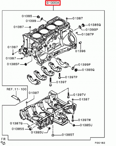 1050A757 Bloc moteur nu E10