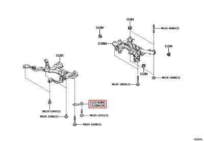 51210-52010 Support extension berceau avant GR Yaris (51217A 51218A)