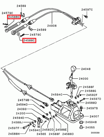 MB175244 Rondelle fixation câble sélection boite à vitesses E4-10
